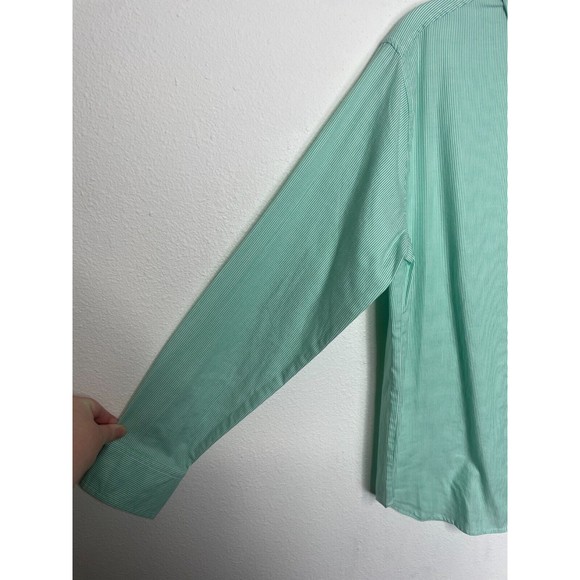 Everlane Size 4 Button Down Pinstripe Shirt Mint Green Oversized Cotton NWT - Picture 4 of 10